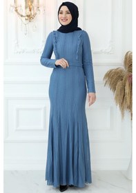 Resim Amine Hüma Belin Abiye İndigo İndigo 