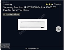 Resim KARŞIYAKA AKSOY İLETİŞİM SAMSUNG 18.000 KLİMA 