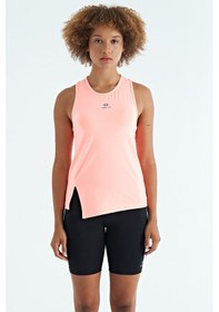 Resim Tommy Life Yavruagzı Yırtmaç Detaylı O Yaka Sıfır Kollu Standart Kalıp Kadın Spor Atlet - 97256 Yavru Ağzı 