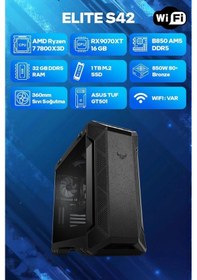 Resim Game Garaj Elite S42 R7-7800X3D 32 GB 1 TB SSD RX9060XT Free Dos Oem Paket Masaüstü Oyuncu Bilgisayarı 