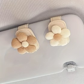 Resim Araba Güneşlik Düzenleyici, Çiçek Desenli Suni Deri Gözlük Tutucu, Otomatik İç Aksesuarlar için Evrensel saç tokası, Gözlüklerinizi Güvenli ve Düzenli Tutun, Araba Güneşlik Düzenleyici, Araba Aksesuarları 