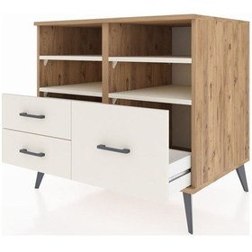 Resim Kronos Şifonyer 4 Raflı 3 Çekmeceli 88x59x80 Çam-aytaşı Aytaşı 