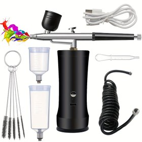 Resim Multifonksiyonel Airbrush Kiti - Elde Taşınabilir, Şarj Edilebilir, 0.3mm Fırça Başlığı - Sanat, Güzellik ve Pişirme İçin Çok Uygun 
