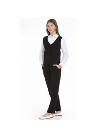 Resim Kız Çocuk Ayarlanabilir Bel Detaylı Gabardin Pantolon 9 14 Yaş L 