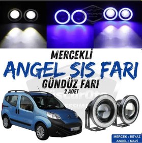 Resim Citroen Nemo 2008-2022 Uyumlu Üniversal Mercekli Angel Sis Farı Metal Su Geçirmez 76 Mm Mavi H Gündüz Farı Angel Sis Farı 54907844 