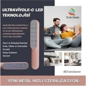 Resim Rustikevdecorart Dr Air Cleaner Uv LED Taşınabilir Hava Temizleme Cihazı Uvc Sterilize Pembe Renkli Rustik Ev Kullanımı İçin 