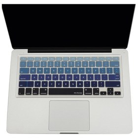 Resim Apple Uyumlu MacBook Air Pro Klavye Koruyucu Us-abd İngilizce Ombre Eski Usb'li Model 2008-2017 İle Lacivert Mavi 