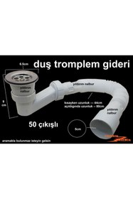 Resim yıldırım nalbur Duş Teknesi Sifonu 50 Çıkış Körüklü Küvet Sifonu Duş Gideri Duş Tromplemi Kalite Sağlam 