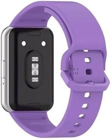 Resim Samsung Galaxy Fit 3 İle Uyumlu Silikon Spor Kordonlu Klasik Kayış Kordon Lila 