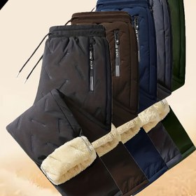 Resim 1 adet, Erkek ve Kadın çok renkli kışlık polar astarlı sıcak tutan şık trend pantolon, cepli, bel bağcıklı, rahat kumaş, günlük kullanım, iş, seyahat, koşu, spor, açık hava, balıkçılık gibi durumlar için uygun 