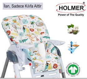 Resim Holmer Leke Tutmaz Organik Mama Sandalyesi Minderi - Kılıfı Max-M Su Yeşili 