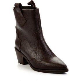 Resim Kahve Hakiki Deri Kadın Bot & Bootie K02140000303 Kahve 