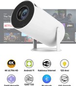 Resim WUNİT Taşınabilir Android Projeksiyon Cihazı PRO 4K HD Görüntü WİFİ BLUETOOTH Desteği 