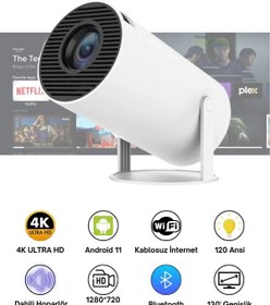 Resim WUNİT Taşınabilir Android Projeksiyon Cihazı PRO 4K HD Görüntü WİFİ BLUETOOTH Desteği 