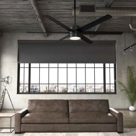 Resim HUNTER FAN Solaria Dc Motor 182 cm . Mat Siyah Aydınlatmalı ve Uzaktan Kumandalı Dış Mekan Tavan Vantilatörü 