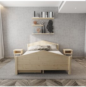 Resim Milano Model Dört Çekmeceli Vernikli Çam Ahşap Karyola-104 150 x 200 CM 