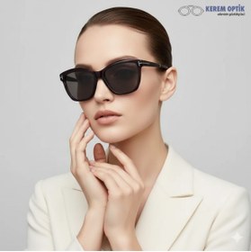 Resim Tom Ford Kadın Şeffaf - Transparan-füme Organik Polarize (UV) Cam Selüloz Asetat (SELÜLOİD) Kapalı Çerçeve T 
