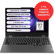 Resim Lenovo loq 83GS00PHTR I5-12450HX 12GB 1tb SSD 8gb Rtx 4060 105W 15.6″ Freedos Gaming (Oyuncu) Notebook 