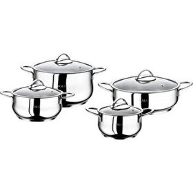 Resim OMS 1023 Yummy 8 Parça Çelik Tencere Seti Silver 
