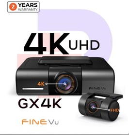 Resim Finevu Gx4k Ultra Hd 4k 2ch Wi-fi Türkçe 2 Kameralı Araç Kamerası 