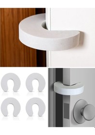 Resim Nnstartshopping 4 Adet Sünger Kapı Durdurucu Bebek Güvenliği Koruyucu 