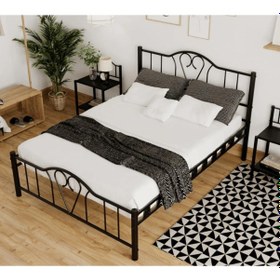 Resim Reyo Orkide Tek Kişilik Ferforje Siyah Metal Karyola 120x200 