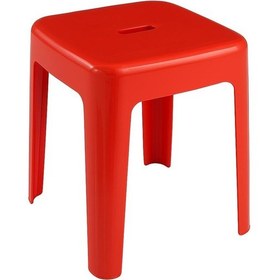 Resim Saban Tabure Sağlam Plastik Kırılmaya Dayanıklı Bahçe, Balkon ,banyo Kırmızı 