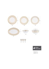 Resim Emsan Empire Bone Imperial 55 Parça 12 Kişilik Yemek Takımı Gold Altın 
