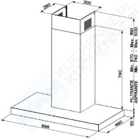 Resim Faber T Dark A90 Ng Siyah Paslanmaz Çelik/cam Davlumbaz 
