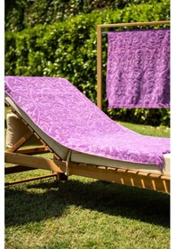 Resim Menderes Home Cotton Collection Bukle Plaj Havlusu Saçaklı Mor-716 