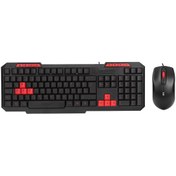 Resim Everest Siyah Usb Kırmızı Tuşlu Türkçe Multimedia Kablolu Klavye + Mouse Set 