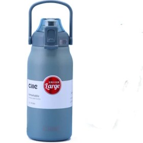 Resim Büyük Kapasiteli Paslanmaz Çelik Açık Spor Seyahat Sürahisi Pipetli Taşınabilir Su Bardağı 