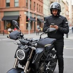 Resim Motosiklet Gidon Eldiveni,Rüzgâr Geçirmez Uzun Bilekli Eldiven,Su Geçirmez Binici Eldiveni - Motosiklet ve Kar Motorsikleti için Soğuk Hava Şartlarında Sürüş ve İşe Gidiş İçin 