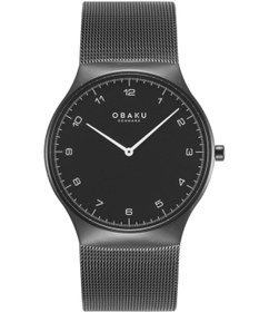 Resim Obaku Denmark V306GXBBMB Quartz Hasır Siyah Safir Cam 40 mm Erkek Kol Saati 