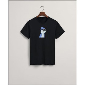 Resim MarkaTurko Sürekli Dizi Mordecai Baskılı Özel Tasarım Pamuklu Penye Unisex Çocuk T-shirt 105 