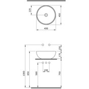 Resim Bocchi Venezıa Çanak Lavabo 40 Cm - Parlak Burgonya Bordosu 