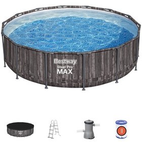 Resim Bestway 5614z Steel Pro Max Prefabrik Yer Üstü Çember Havuz Seti 4,27 M X 1,07 M 