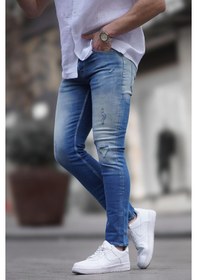 Resim Madmext Mavi Skinny Fit Erkek Jean 5102-mavi Mavi 