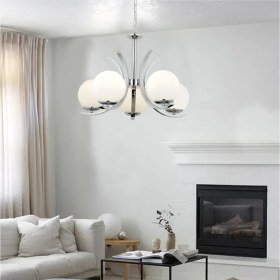 Resim Normadia Şık 5'li Krom Modern Mutfak ve Salon Avizesi Seti 