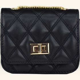 Resim birizmoda Kadın Zincir Askılı Mini Clutch ve Omuz Çantası - Siyah 
