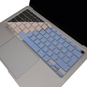 Resim MacBook Air M1 13" A2179 A2337 Uyumlu Türkçe Q Harf Baskı R.Powder Mavi Pembe Klavye Kılıfı McStorey