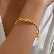 Resim 18K Altın Kaplama Kadınlar İçin Şık ve Zarif Minimalist Altın Bilezik, Ayarlanabilir ve Giyilemesi Kolay. 