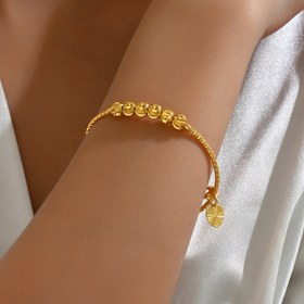 Resim 18K Altın Kaplama Kadınlar İçin Şık ve Zarif Minimalist Altın Bilezik, Ayarlanabilir ve Giyilemesi Kolay. 