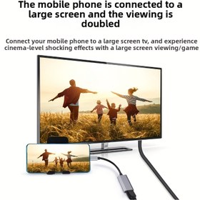 Resim Ultra HD Type-C'den HDTV Kablosu - Akıllı Telefonlar ve Dizüstü Bilgisayarlar için Yüksek Hızlı 4K/60Hz Ekran Yansıtması, Büyük Ekran TV Genişletmesi, Çift Ekran Kurulumu, Dayanıklı Düz Tasarım, Akıllı Telefon Ekran Yansıtması, Canlı Görüntü Kalitesi, Yüksek Kaliteli Bağlayıcılar 