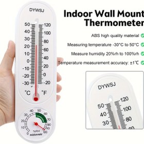 Resim İç ve Dış Mekan Termometre Higrometre - 22,86 cm Kablosuz İç ve Dış Mekan Termometresi, Duvara Monte Analog Termometre Higrometre, Büyük Dijital Dış Mekan Termometresi, Dekoratif Oda Termometresi, Sıvı Çözünür, Yanmaz ve Yüksek Kalite 