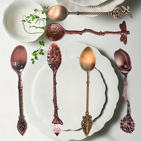 Resim 6 adet Zarif Metal Kaşık Seti, Avrupa Saray Tarzı Retro Ritüel Kahve Kaşığı, Tatlı Kaşığı, Küçük Kaşık, Rahatlama Modelleme Takı Karıştırma Çubuğu Kaşığı, Ev Mutfak Restoran Kahve Dükkanı Otel İçin, Sofra Aksesuarları, Noel Hediyeleri 