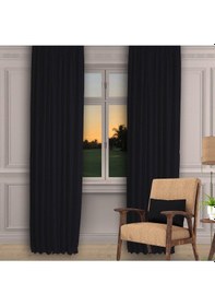 Resim Siyah Ada Fon Perde Sık Pile 1'e 3 Pile-siyah Siyah 