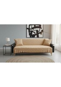 Resim Jakarlı Koltuk Örtüsü 170x220 Cm/ Kaymaz, Şık, Dayanıklı Kahverengi 