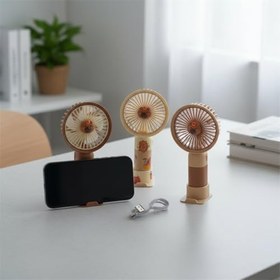Resim Deconox Şarjlı Mini El Fanı & Telefon Tutucu - Özel Sticker Tasarımlı USB Şarjlı Taşınabilir Kişisel Fan | Sessiz, Güçlü ve Katlanabilir Cep Fanı | Seyahat, Ofis, Plaj ve Çocuklar İçin Yaz Serinletici 