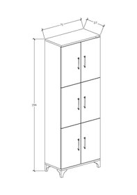 Resim % 100 Mdflam Çok Amaçlı Kiler,Balkon,Banyo 6 Kapaklı Dolap 